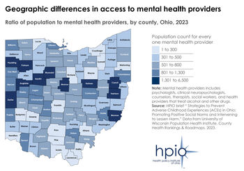 Geographic differences in access to mental health providers