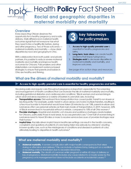 Racial and geographic disparities in maternal morbidity and mortality