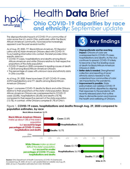 Ohio COVID-19 disparities by race