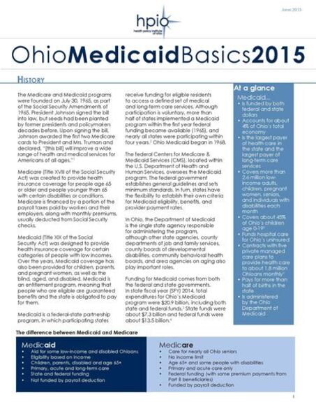 Ohio Medicaid Basics 2015
