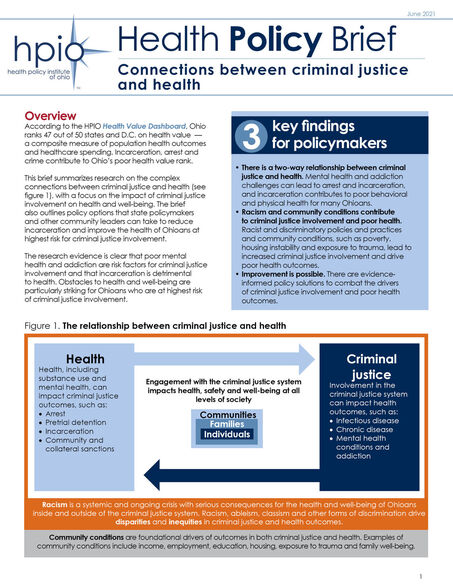 Connections between criminal justice and health
