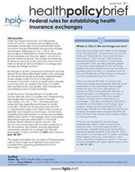 Federal rules for establishing health insurance exchanges