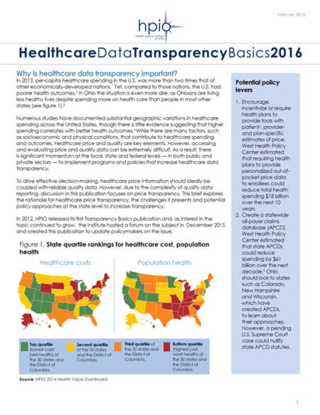 Healthcare Data Transparency Basics 2016